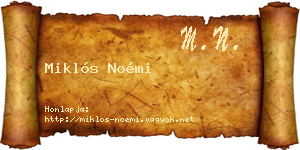 Miklós Noémi névjegykártya